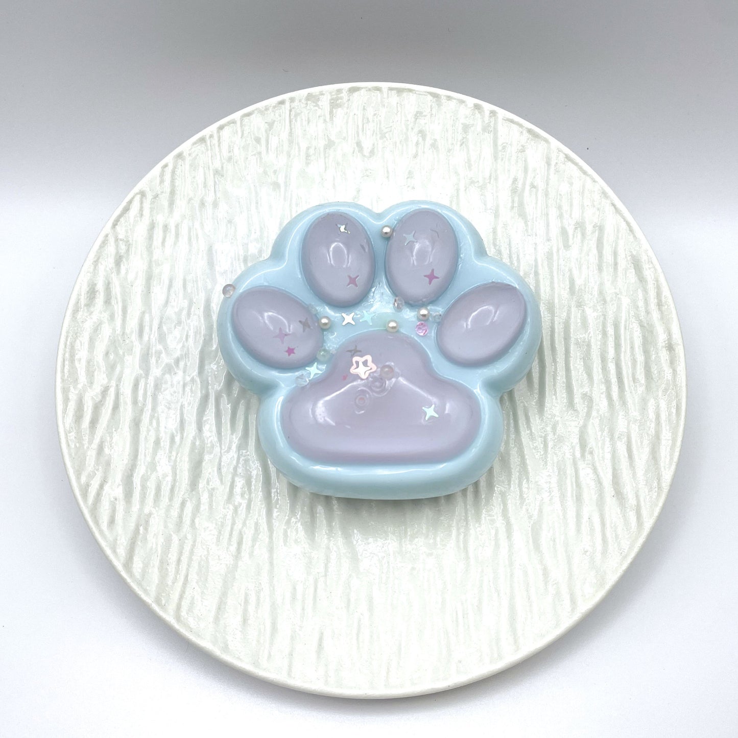 lalachill cat pawer taba squishy in pink blue color