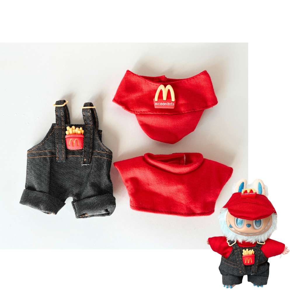17cm Labubu Clothes –Crispy Crew Basic Set (clothes Only, Doll Not Included)