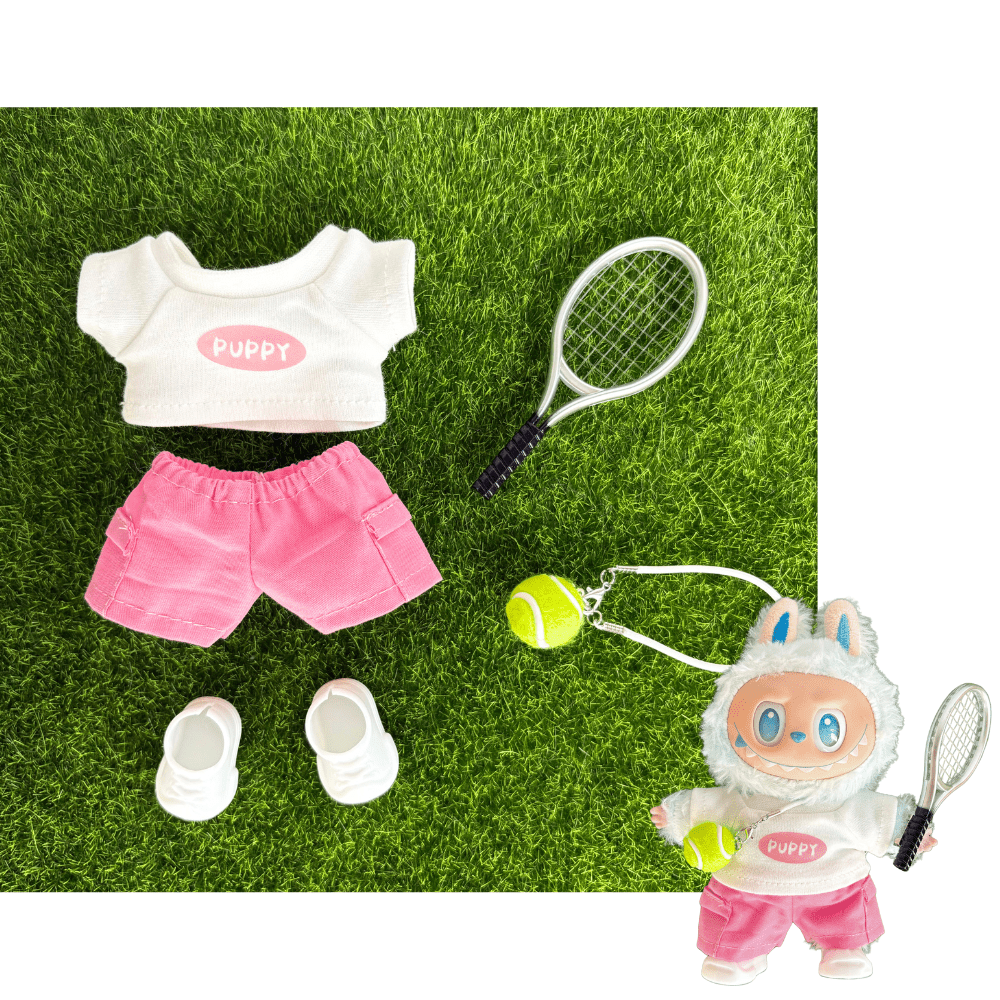17cm Labubu Clothes–Tennis Star Full Set (clothes Only, Doll Not Included)