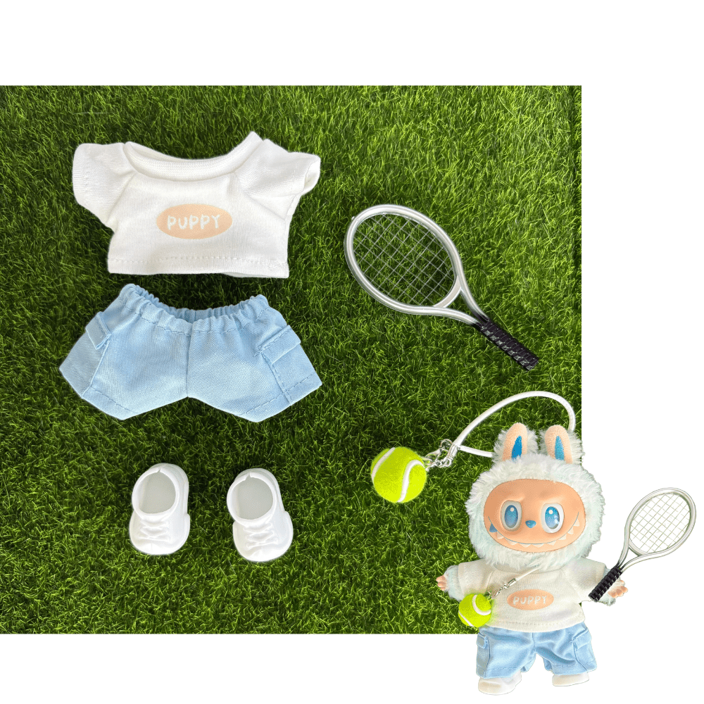 17cm Labubu Clothes–Tennis Star Full Set (clothes Only, Doll Not Included)