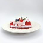 Front view of Lalachill’s Raspberry Cream Cake Squishy, featuring a realistic raspberry cream cake design in soft silicone