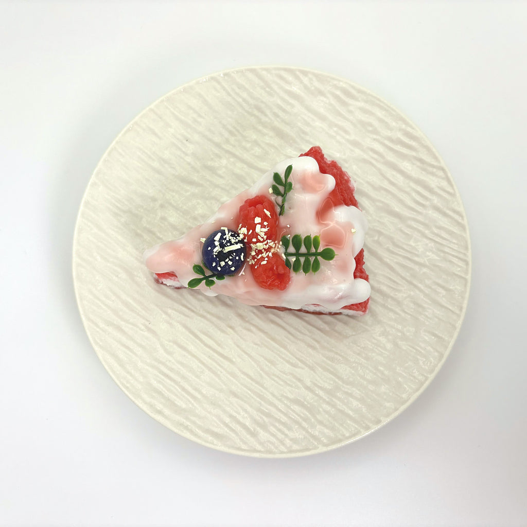 Top view of Lalachill’s Raspberry Cream Cake Squishy, showcasing its vibrant colors and smooth texture