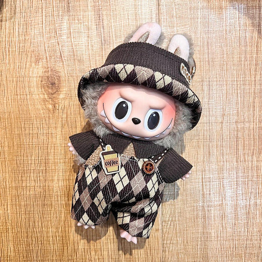 Labubu 17cm Doll Clothes – Café Bun basic Set (Clothes Only, Doll Not Included)