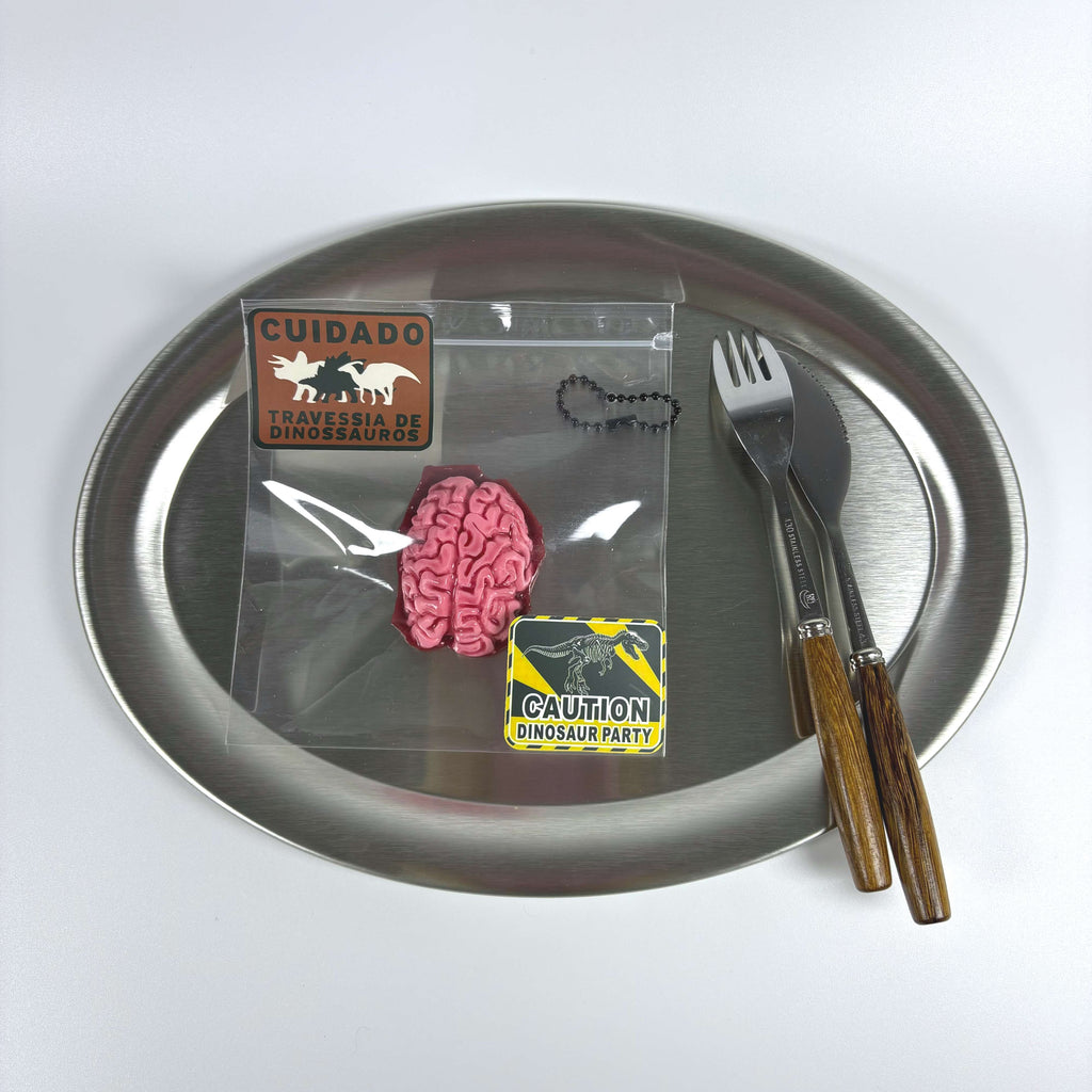 Front view of Lalachill’s Dark Art Squishy Set-Brain, highlighting the intricate details and soft silicone texture of the brain.