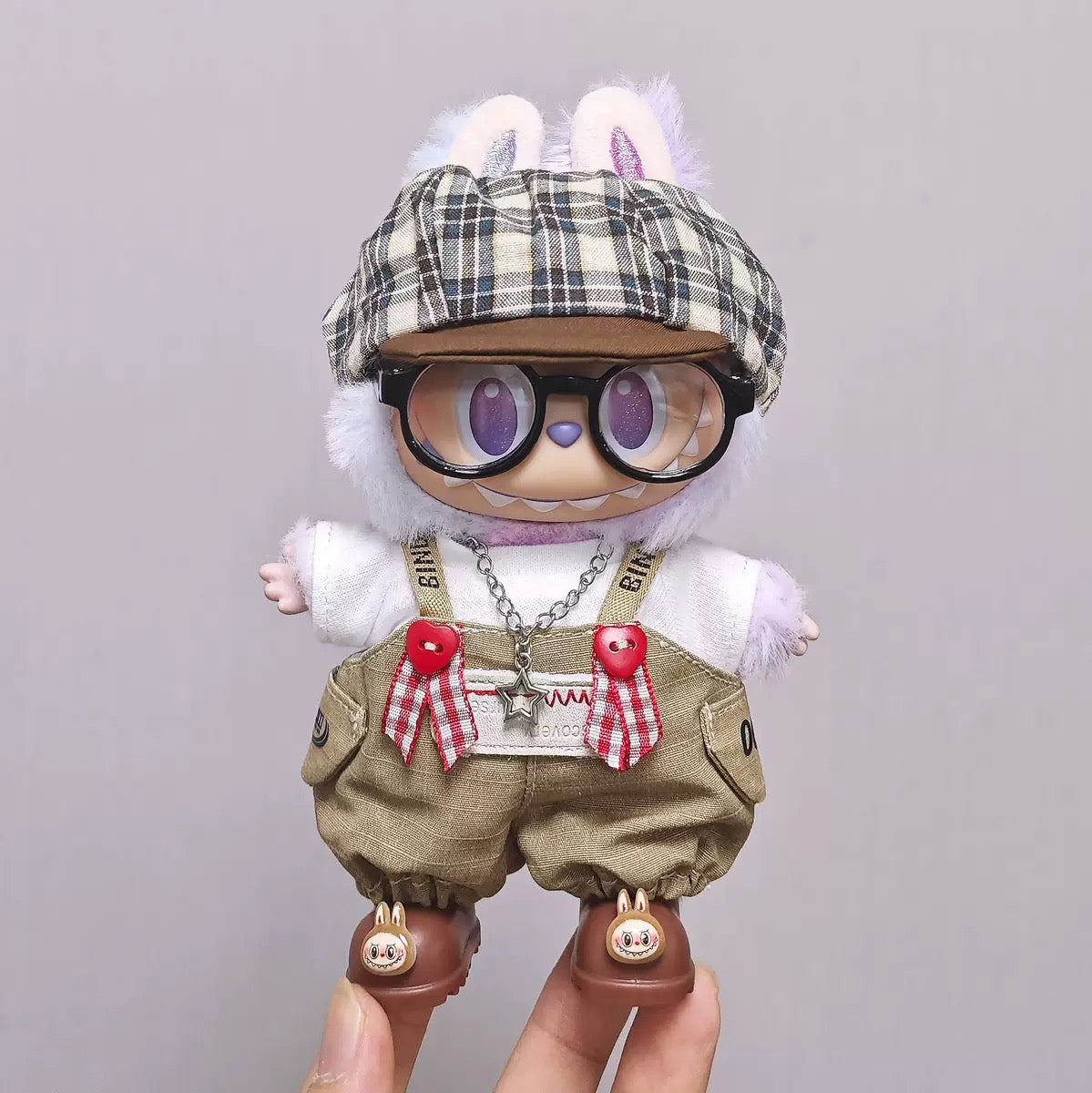 17cm Labubu Clothes- Autumn Scholar Full Set (clothes Only, Doll Not Included)