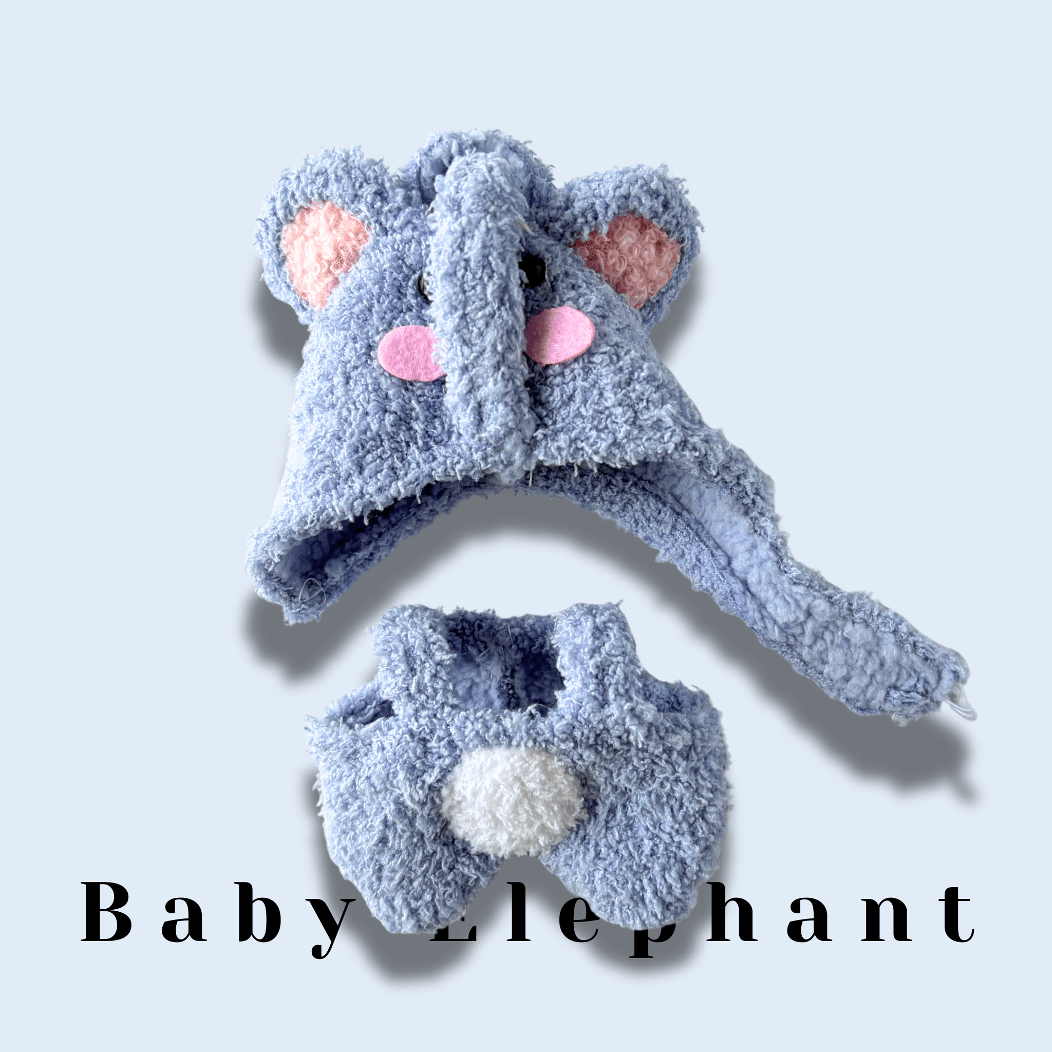 17cm Labubu Clothes –Baby Elephant Basic Set (clothes Only, Doll Not Included)