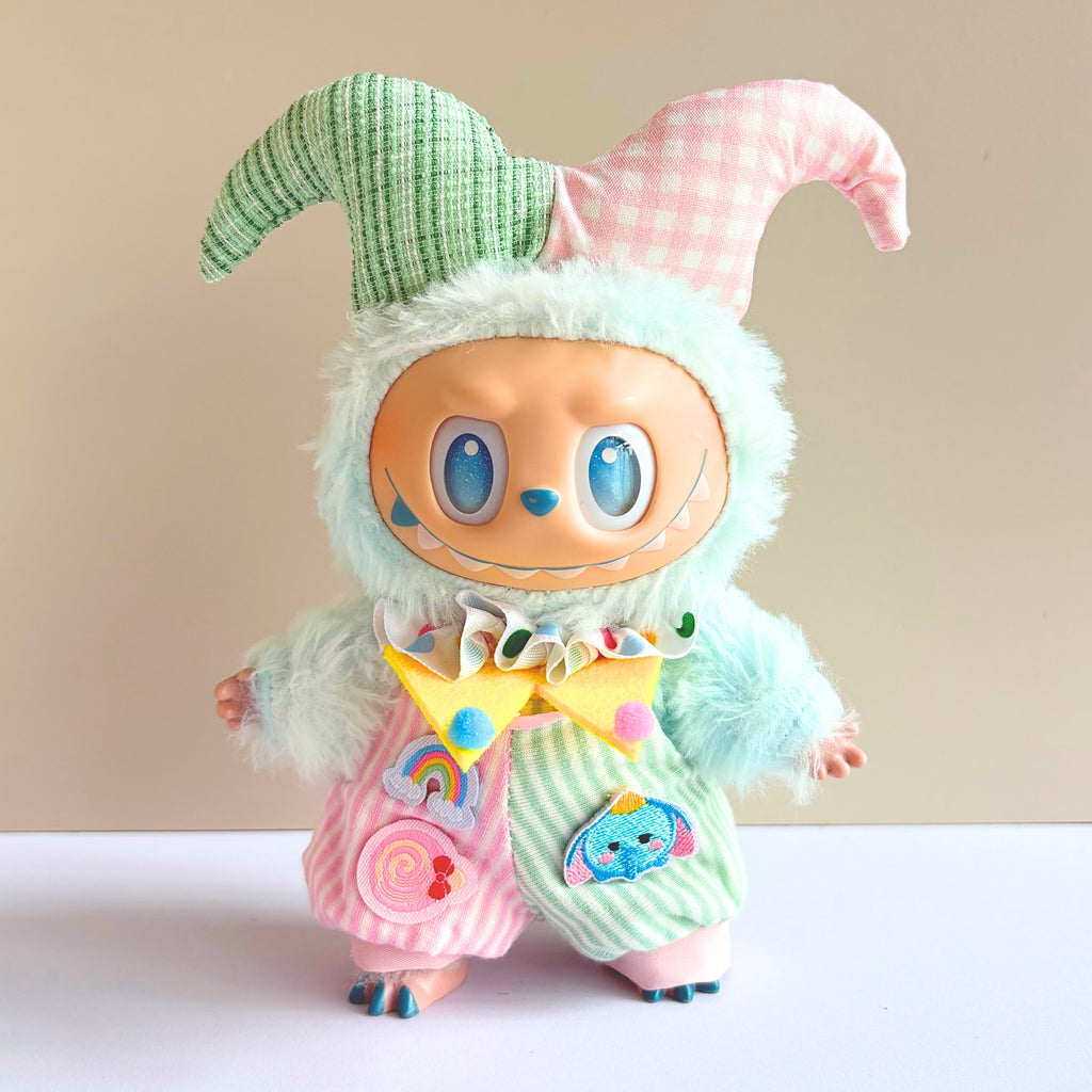 17cm Labubu Clothes– Candy Clown Basic Set (clothes Only, Doll Not Included)