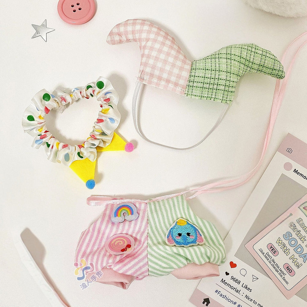 17cm Labubu Clothes– Candy Clown Basic Set (clothes Only, Doll Not Included)