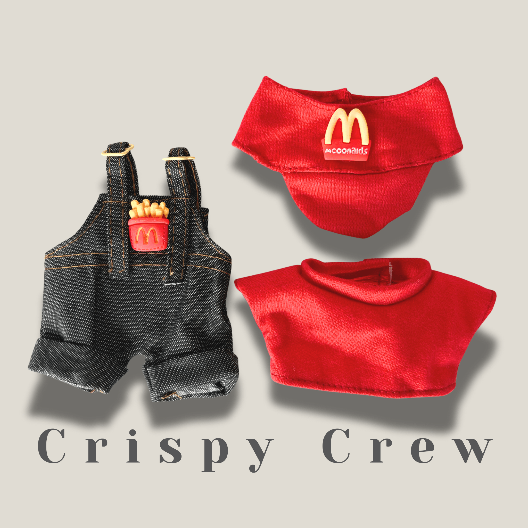 17cm Labubu Clothes –Crispy Crew Basic Set (clothes Only, Doll Not Included)