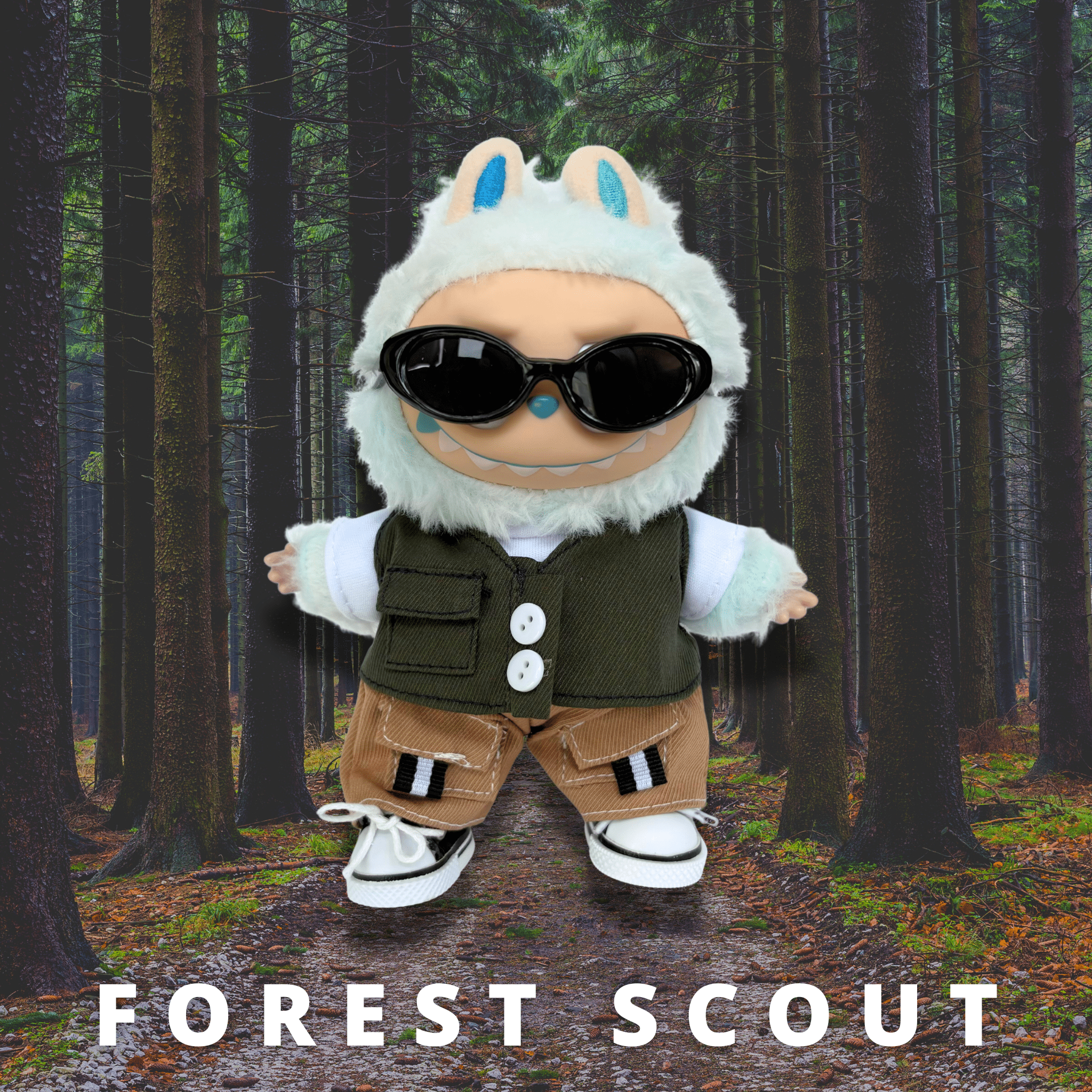 Labubu 17cm Doll Clothes –Forest Scout Full Set (Clothes Only, Doll Not Included)