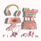 17cm Labubu Clothes –Pink Prism Full Set (Clothes Only, Doll Not Included)