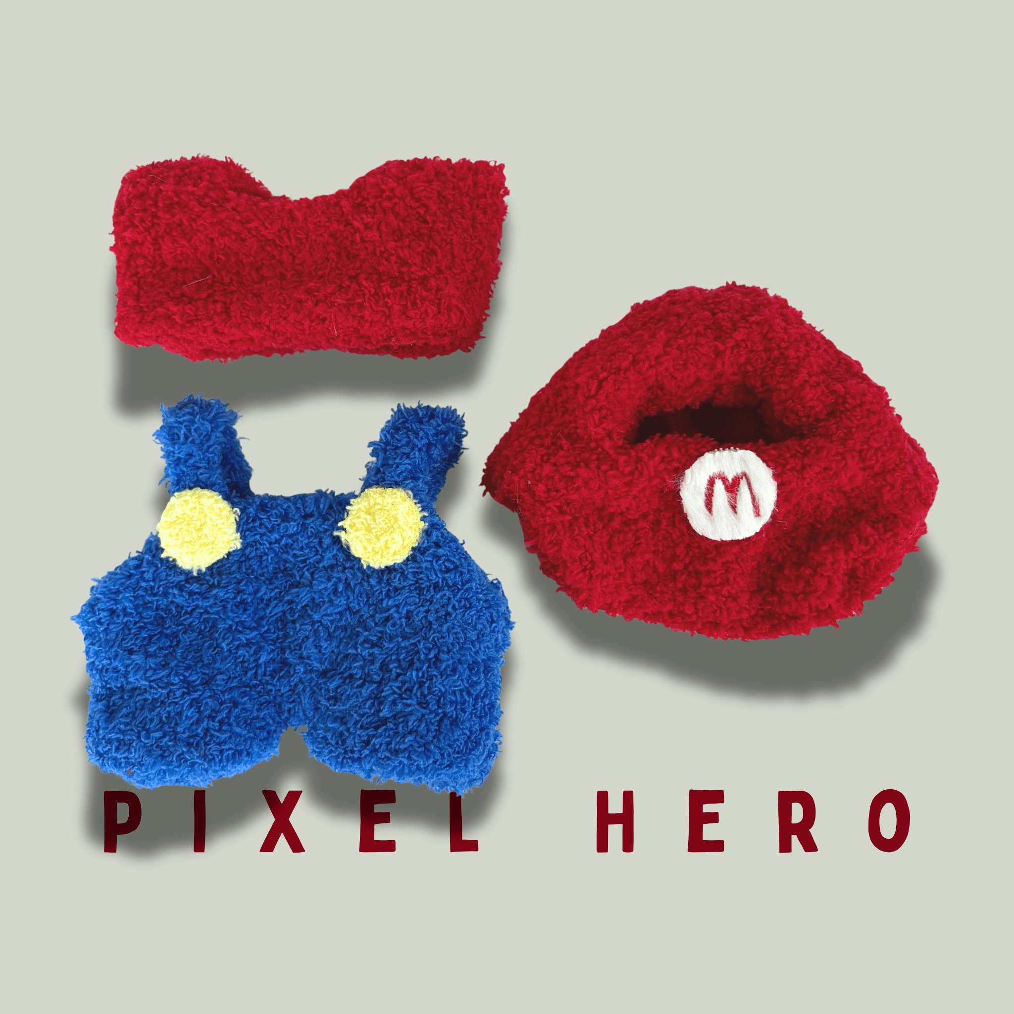 Labubu 17cm Doll Clothes –Pixel Hero Set (Clothes Only, Doll Not Included)