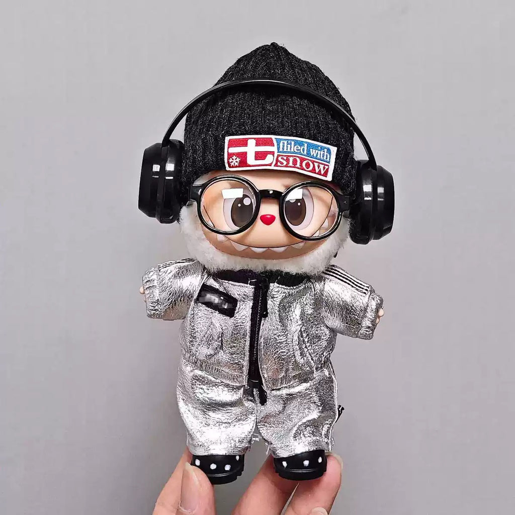 17cm Labubu Clothes- Silver Chill premium Full Set (clothes Only, Doll Not Included)