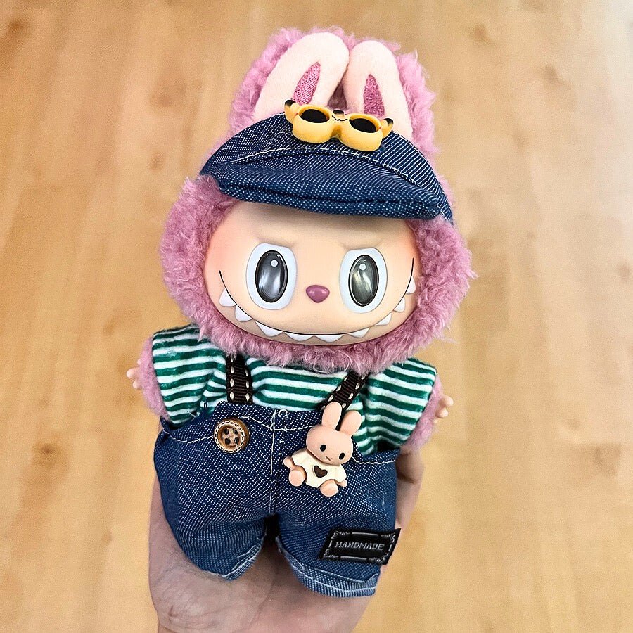 Labubu 17cm Doll Clothes – Denim Rover Basic Set (Clothes Only, Doll Not Included)