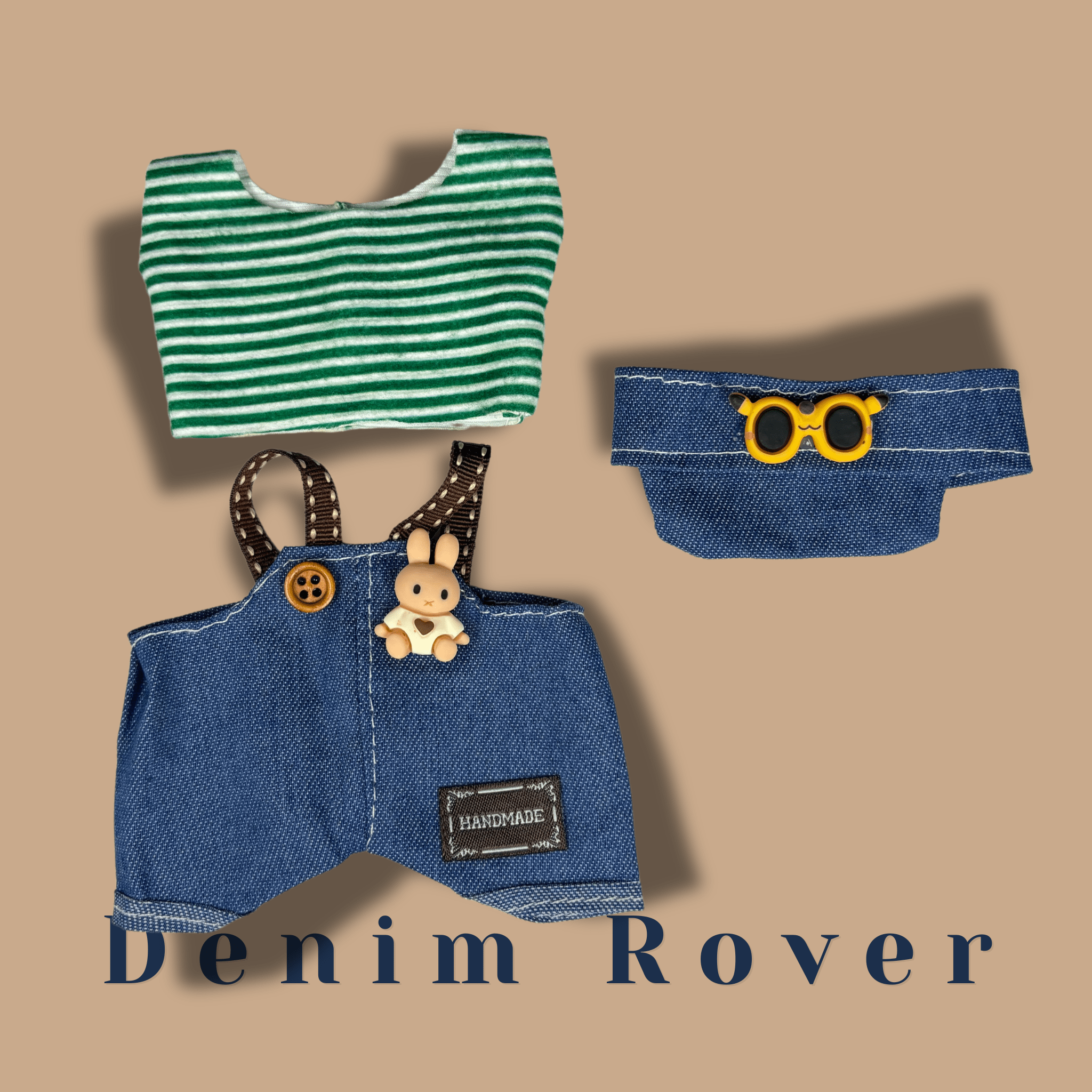 Labubu 17cm Doll Clothes – Denim Rover Basic Set (Clothes Only, Doll Not Included)