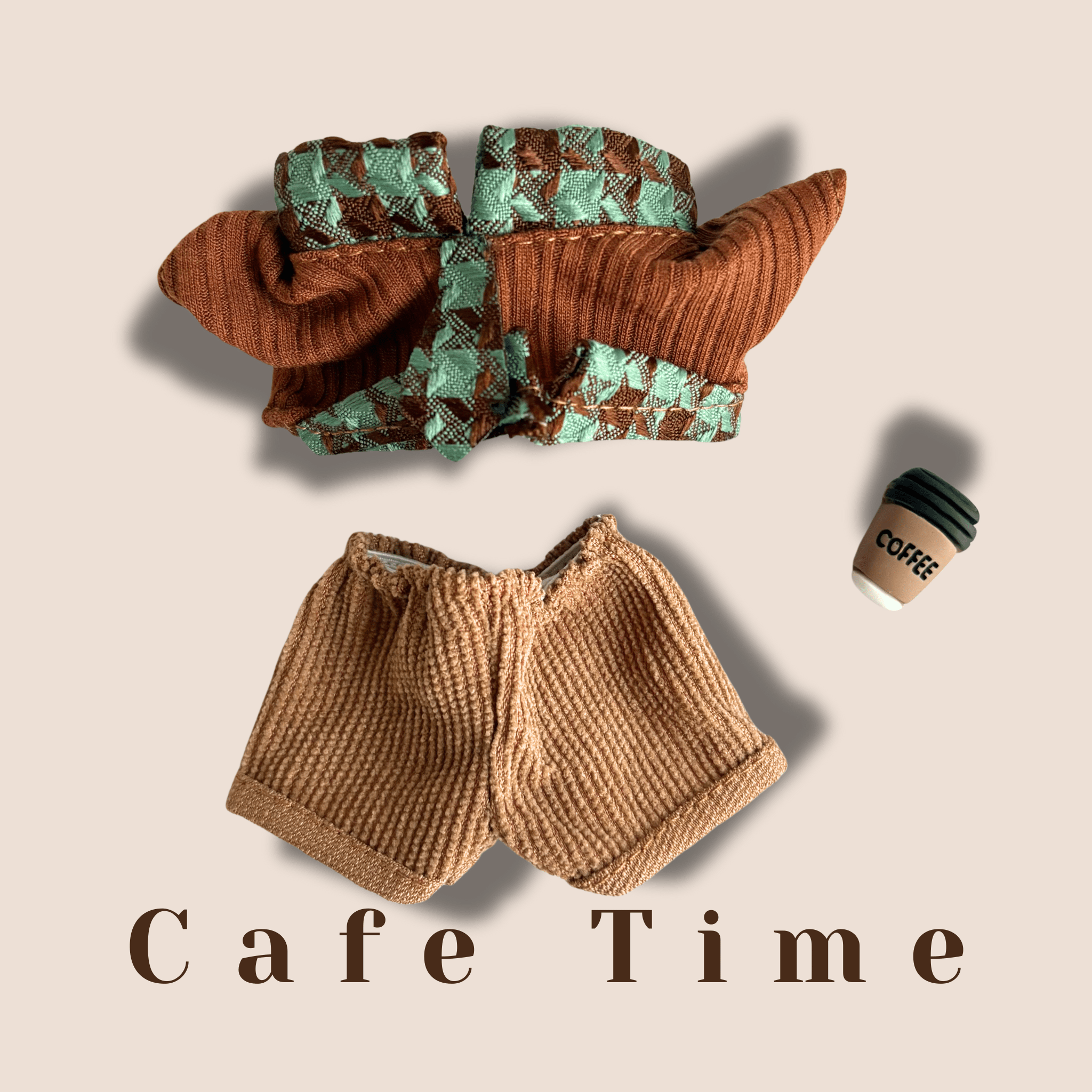 17cm Labubu Clothes–Cafe Time Basic Set (clothes Only, Doll Not Included)