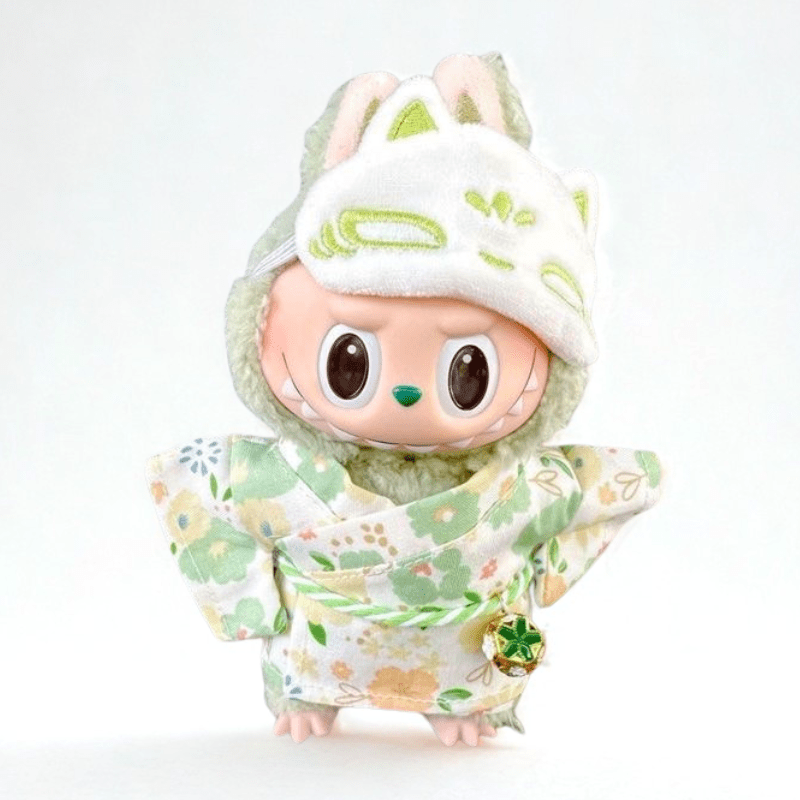 Labubu 10cm Doll Clothes – Kimono Spirit Full set(Clothes Only, Doll Not Included)