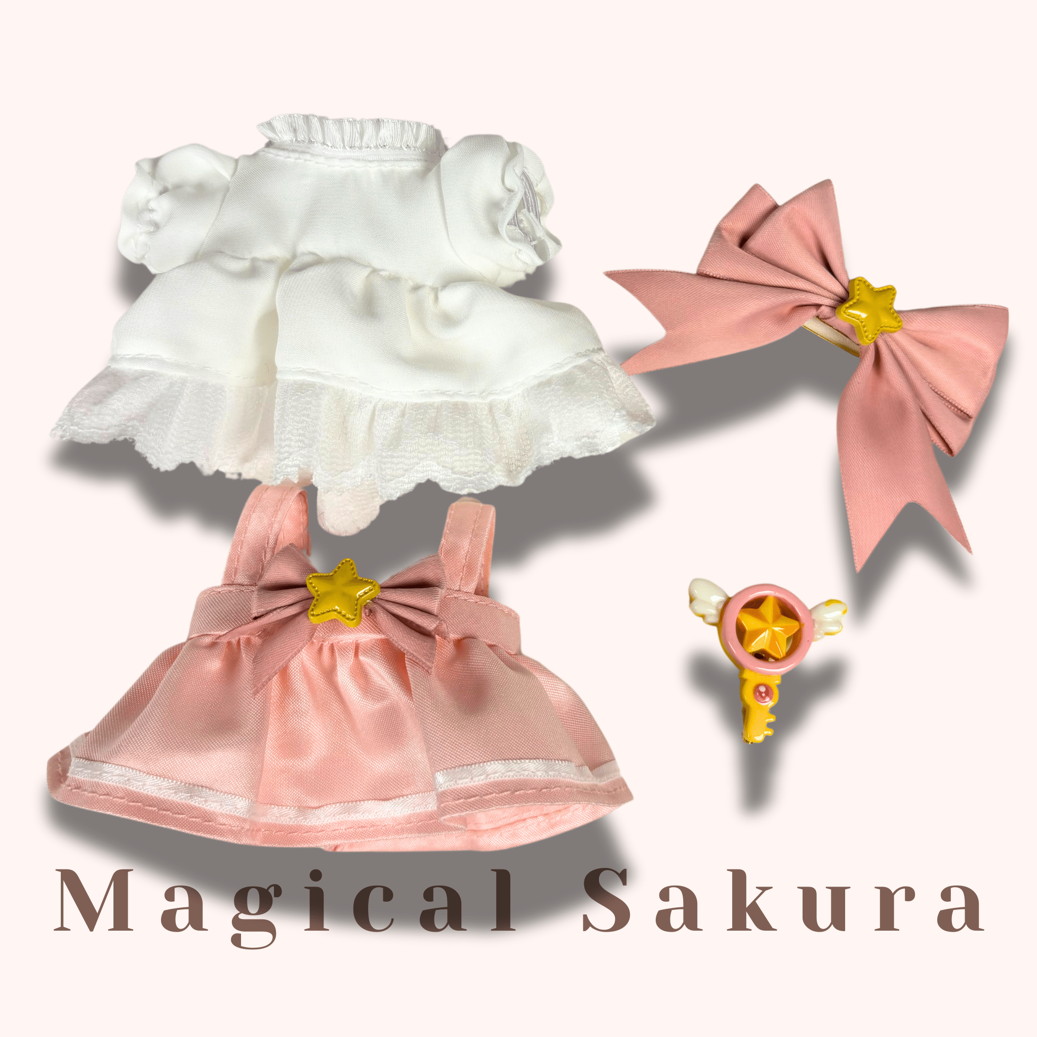 Labubu 17cm Doll Clothes – Magical Sakura Full Set(Clothes Only, Doll Not Included)