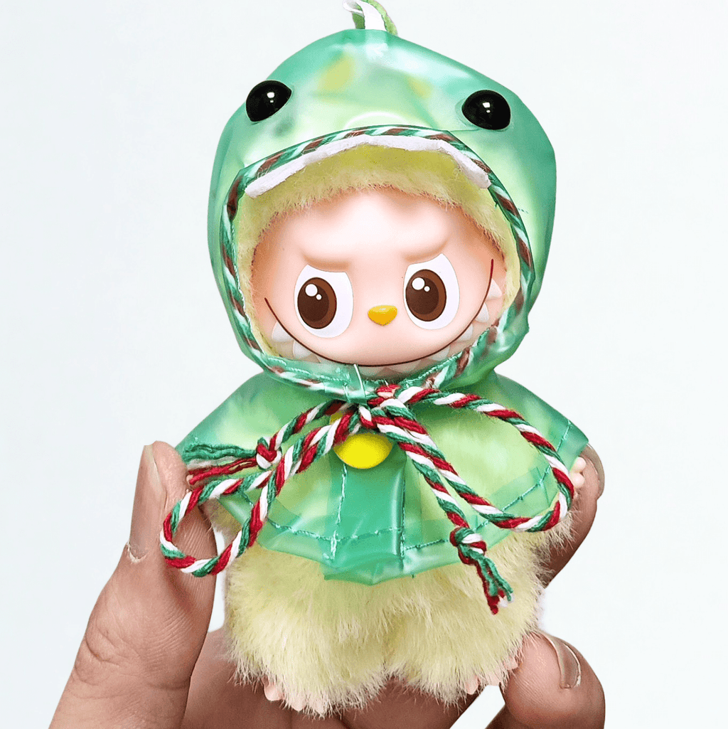 Labubu 10cm Doll Clothes – Pin For Love Raincoat (Clothes Only, Doll Not Included)