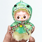 Labubu 10cm Doll Clothes – Pin For Love Raincoat (Clothes Only, Doll Not Included)