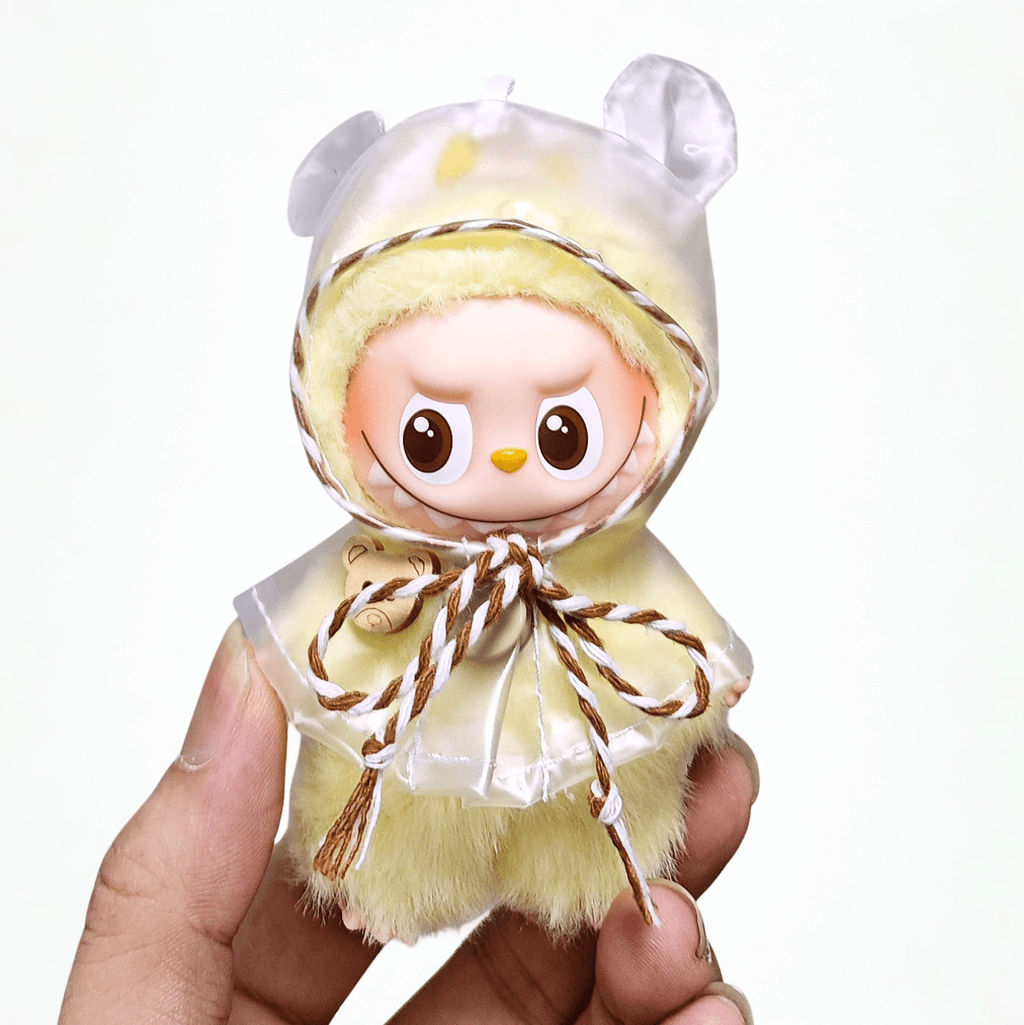 Labubu 10cm Doll Clothes – Pin For Love Raincoat (Clothes Only, Doll Not Included)