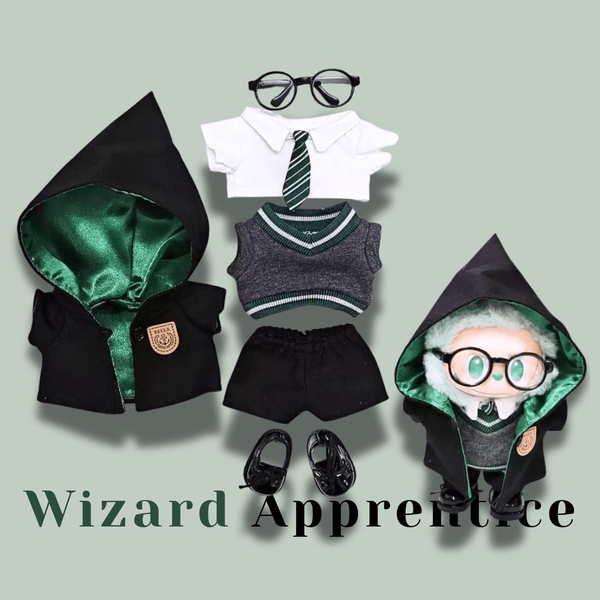 17cm Labubu Clothes –Wizard Apprentice premium Set (clothes Only, Doll Not Included)