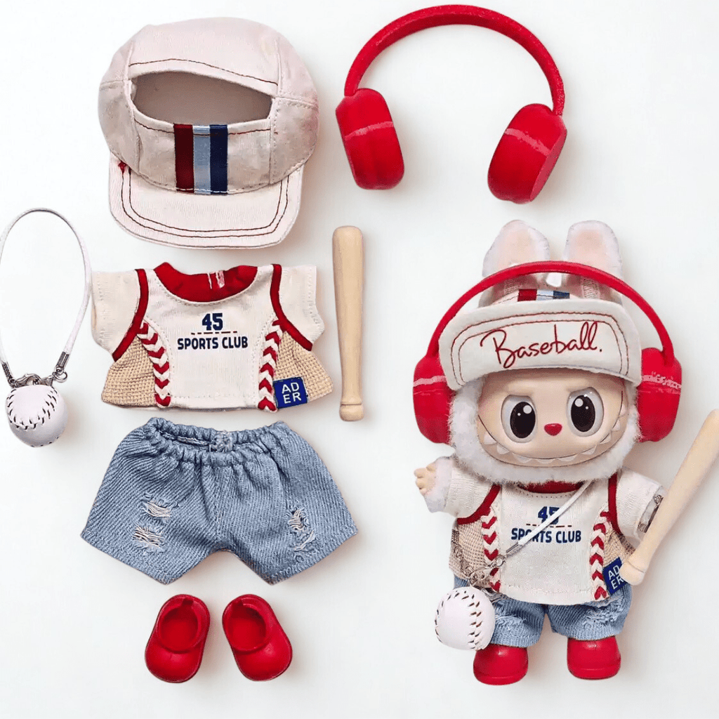 17cm Labubu Clothes- Home Run Premium Full Set (clothes Only, Doll Not Included)