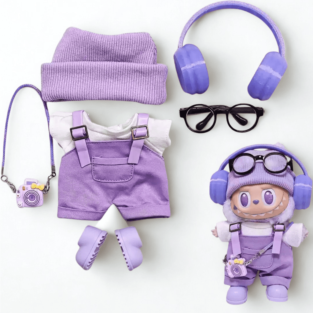 17cm Labubu Clothes- Lavender Prism Premium Full Set (clothes Only, Doll Not Included)