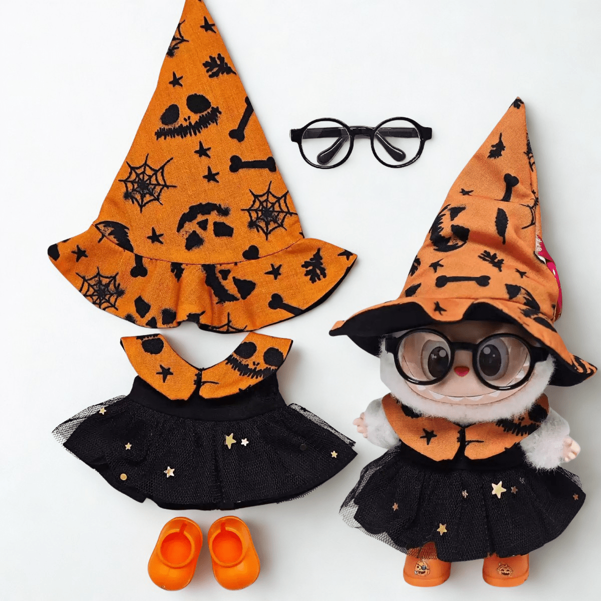 17cm Labubu Clothes- Spooky Night Full Set (clothes Only, Doll Not Included)