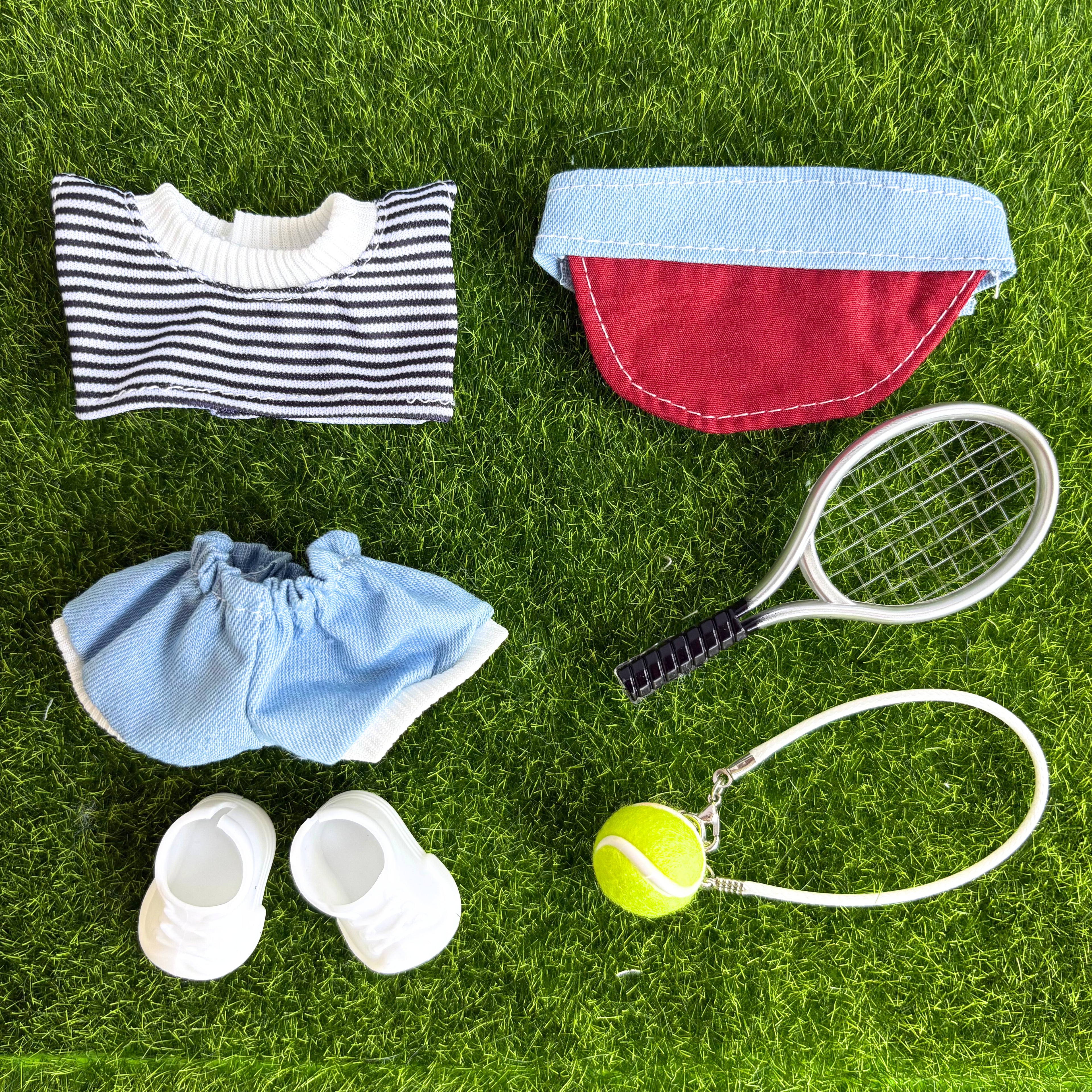 17cm Labubu Clothes–Tennis Star Full Set (clothes Only, Doll Not Included)