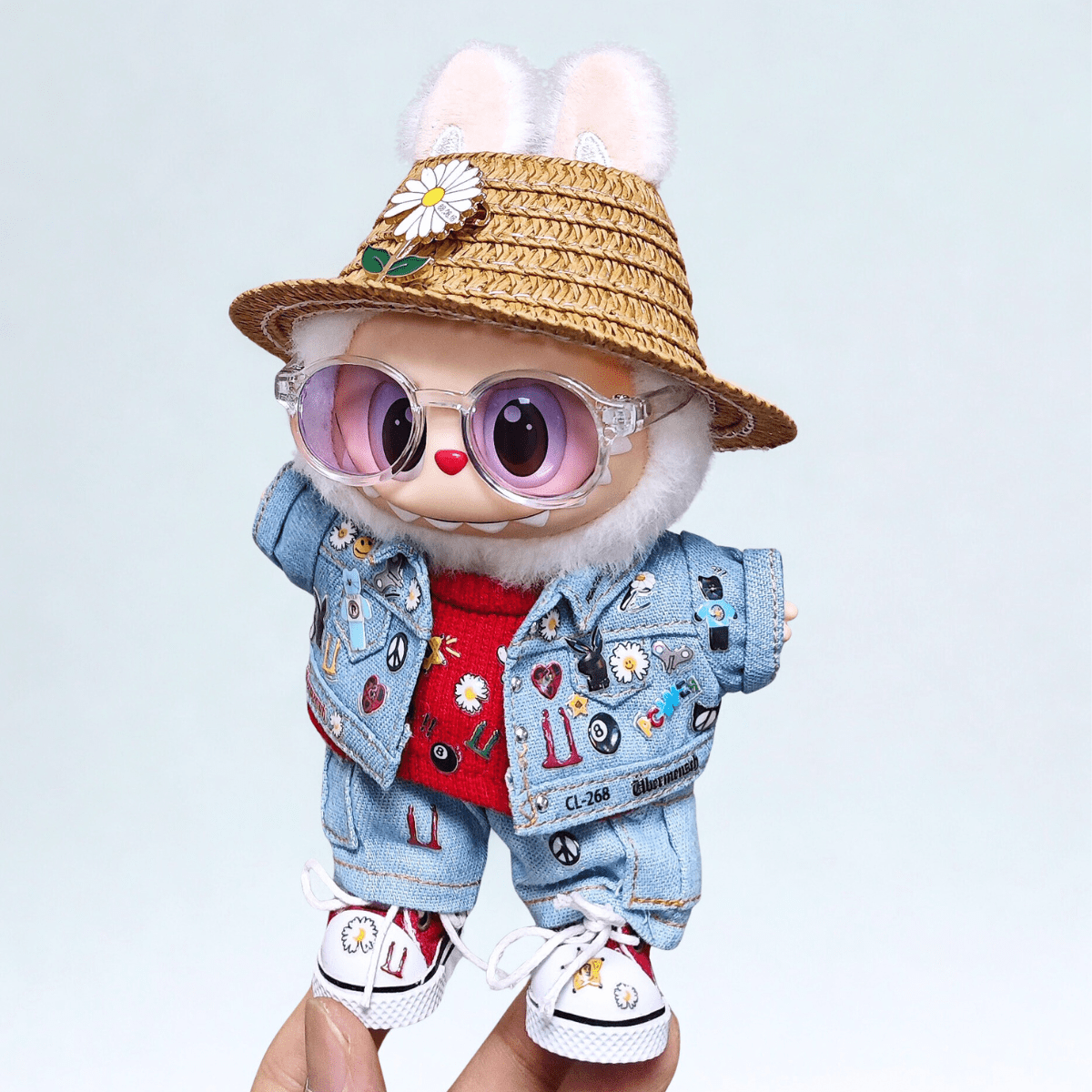 17cm Labubu Clothes –Daisy Holiday Premium Full Set (clothes Only, Doll Not Included)