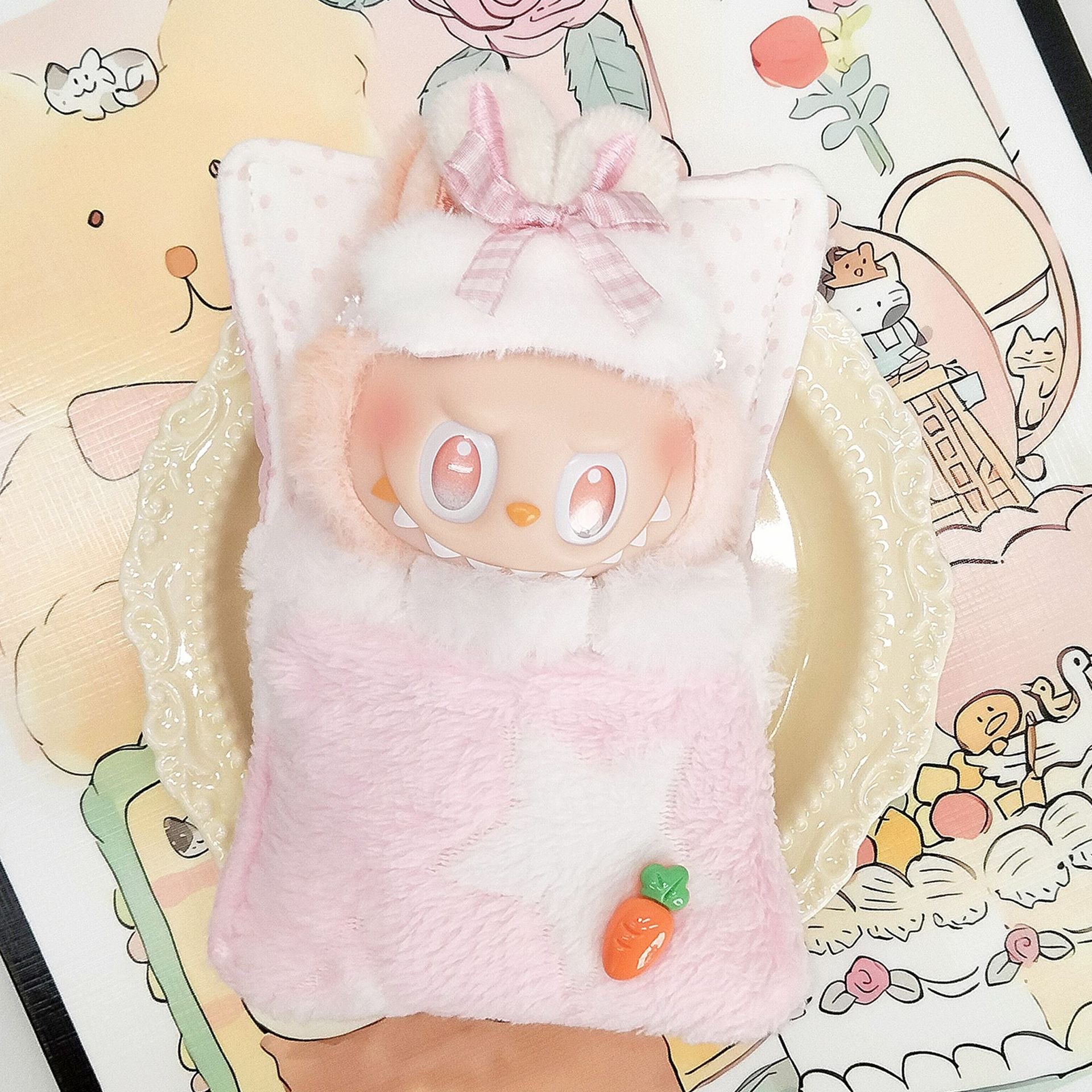 Labubu 17cm Doll Clothes –  Sleepy Baby Full Set(Clothes Only, Doll Not Included)