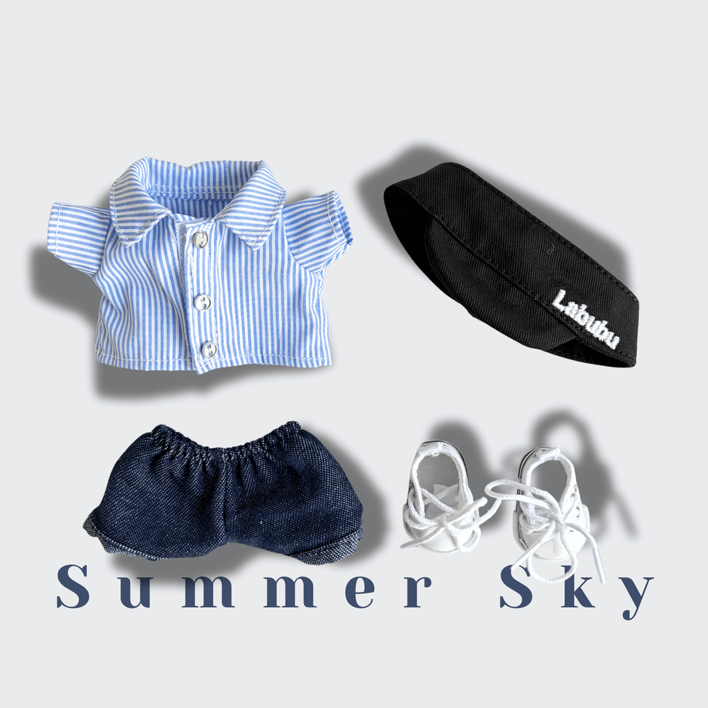 17cm Labubu Clothes –Summer Sky Full Set (clothes Only, Doll Not Included)