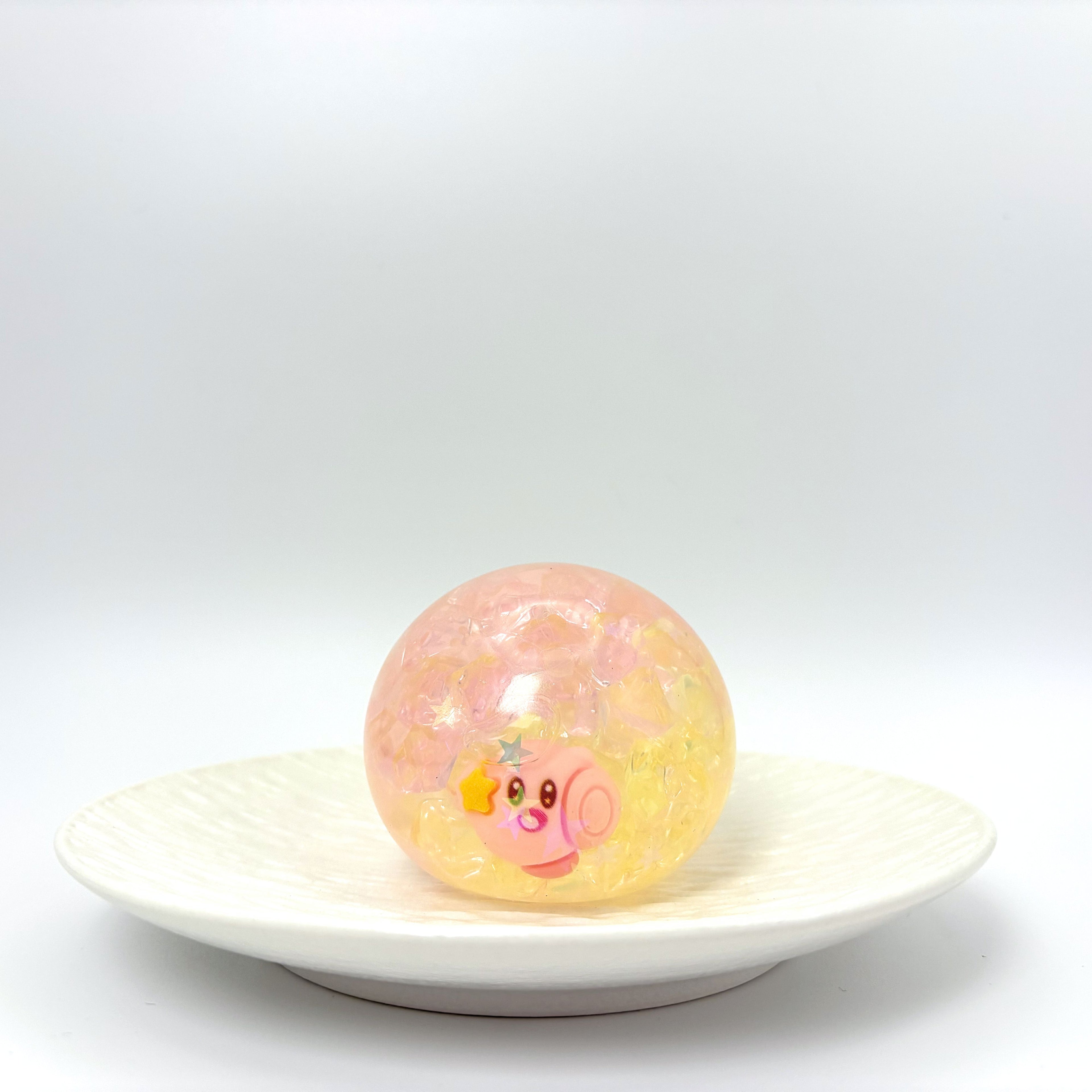 Lalachill Pink Mist Ocean stress ball with wavy pastel gradient
