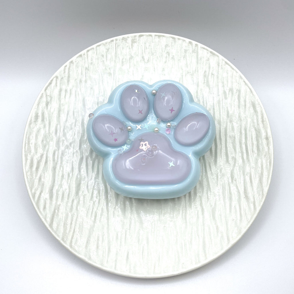 lalachill cat pawer taba squishy in pink blue color