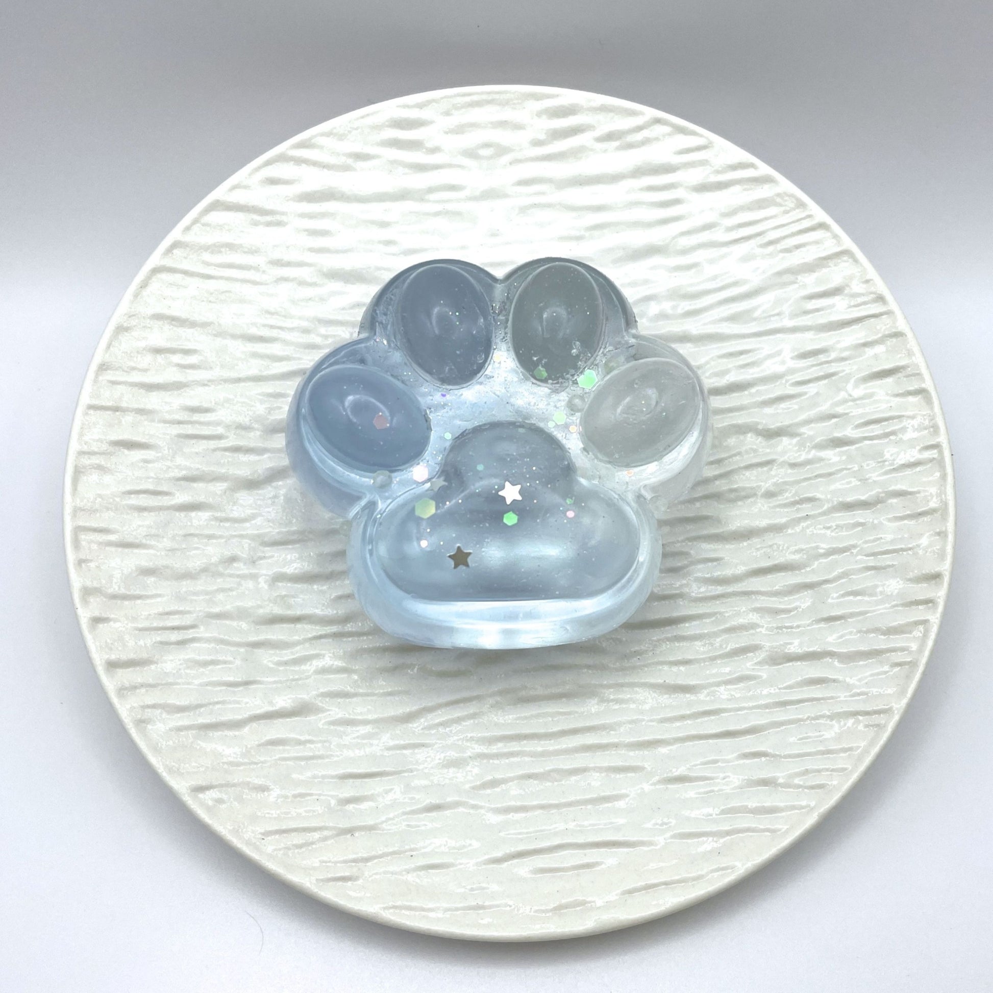 lalachill cat pawer taba squishy in clear blue color