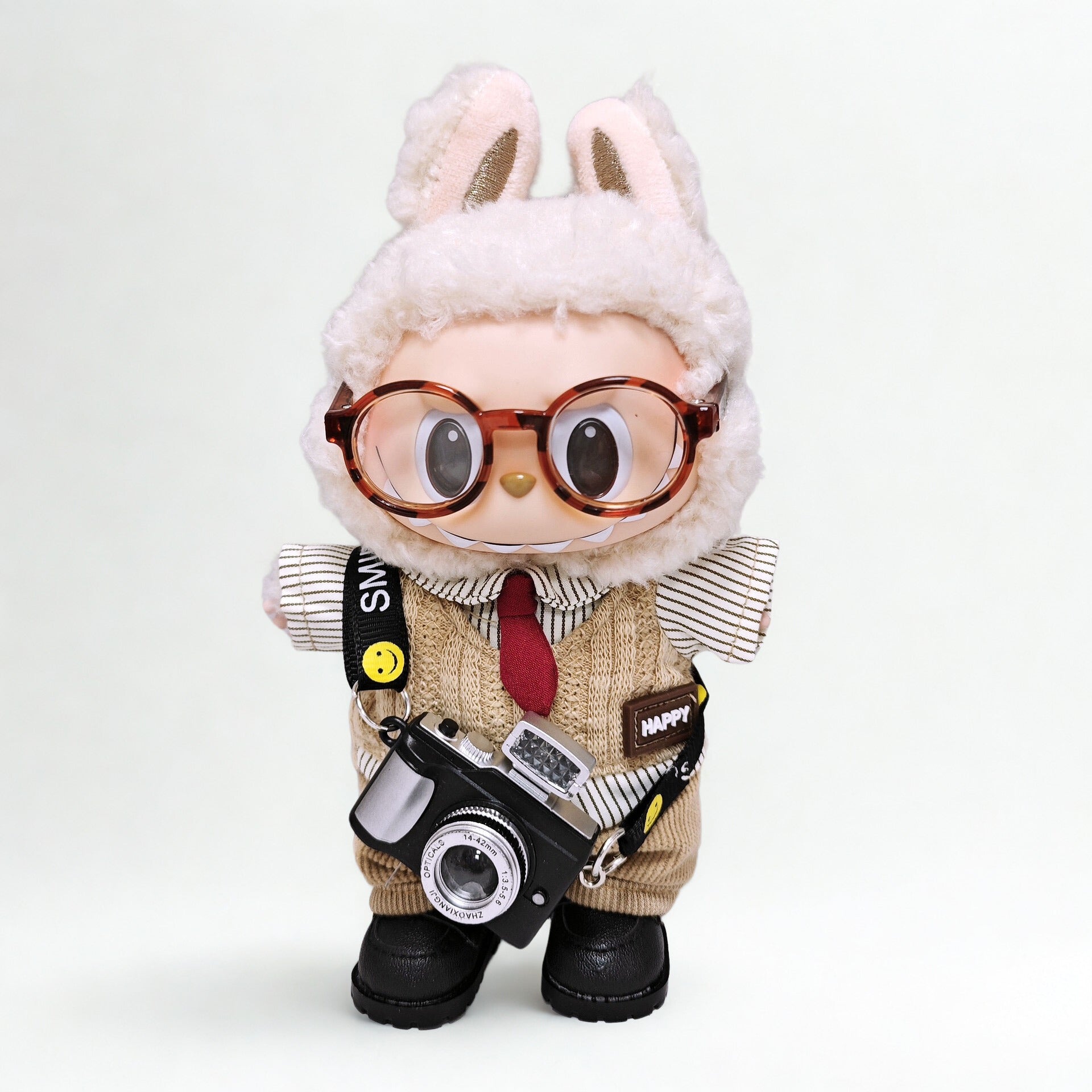 Labubu 17cm Doll Clothes – The Photographer Full Set(Clothes Only, Doll Not Included)
