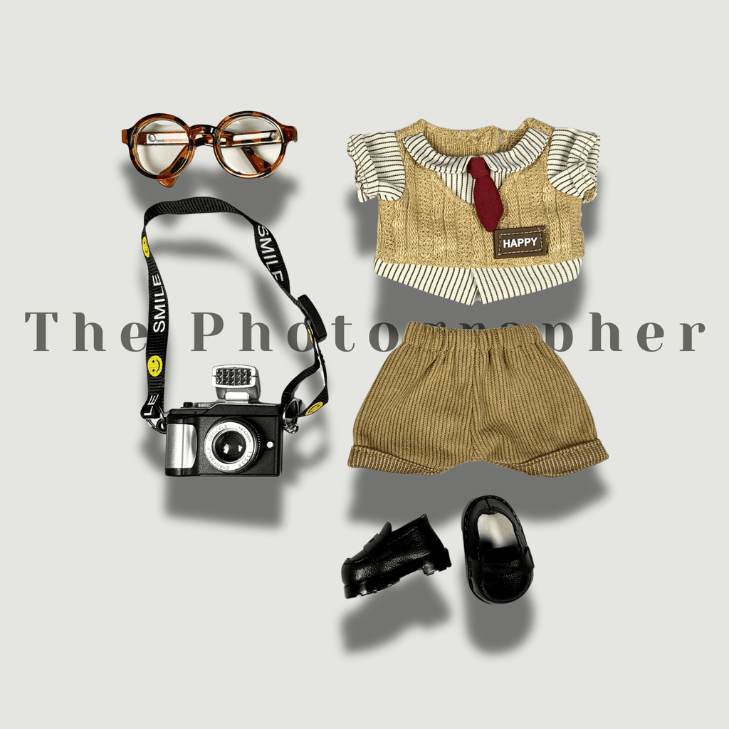 Labubu 17cm Doll Clothes – The Photographer Full Set(Clothes Only, Doll Not Included)