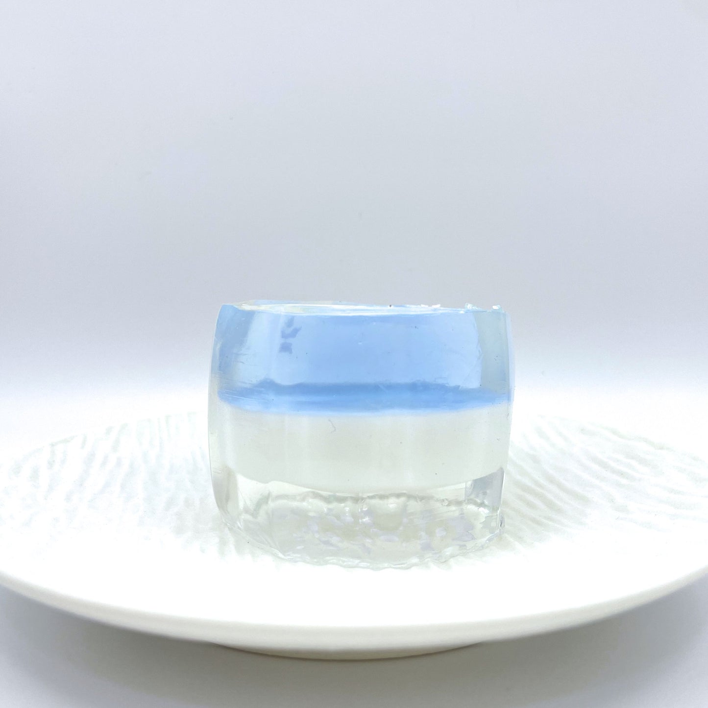 Frosty Layers Taba Squishy, featuring clear, frosted layers with a refreshing blue top