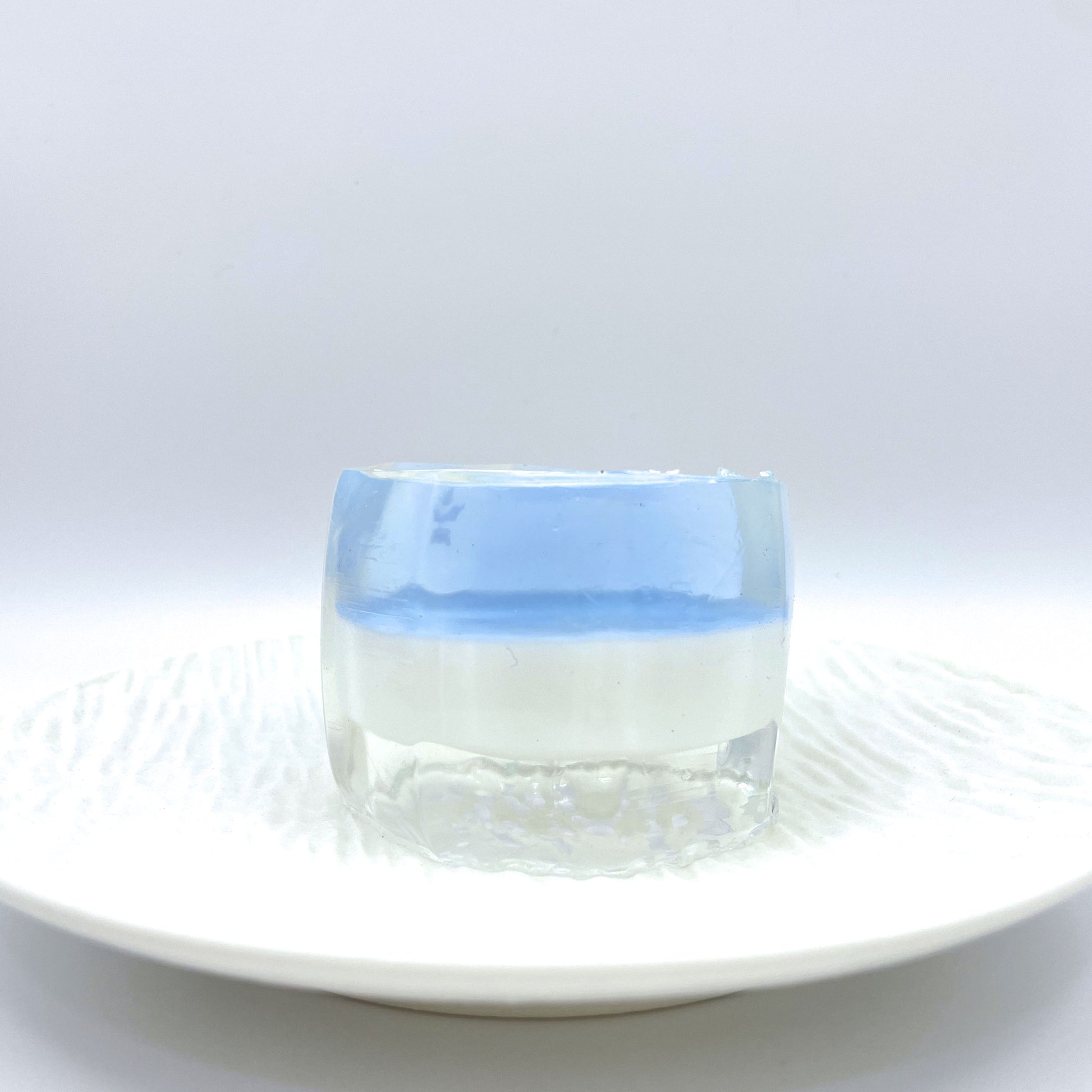 Frosty Layers Taba Squishy, featuring clear, frosted layers with a refreshing blue top