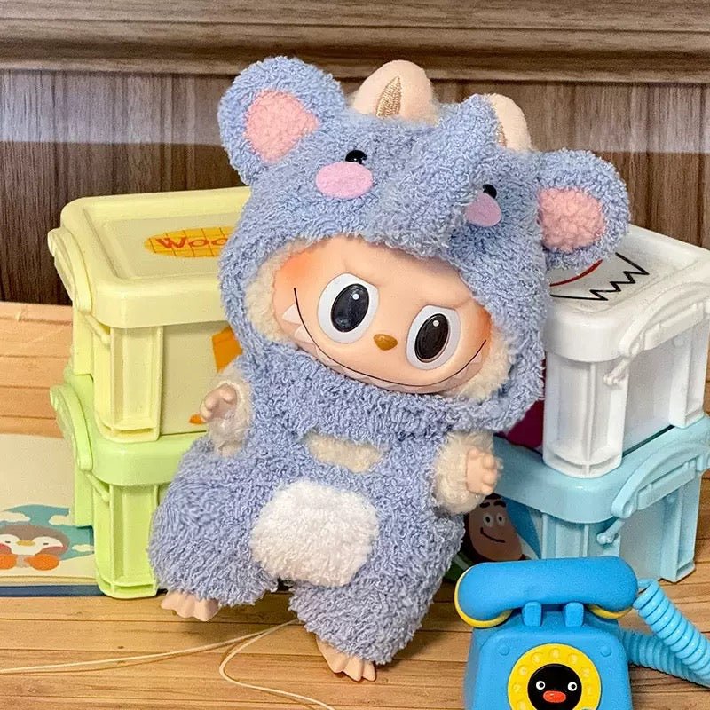 17cm Labubu Clothes –Baby Elephant Basic Set (clothes Only, Doll Not Included)