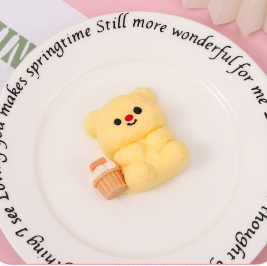 Cute yellow bear Taba Squishy toy, the perfect way to unwind and de-stress