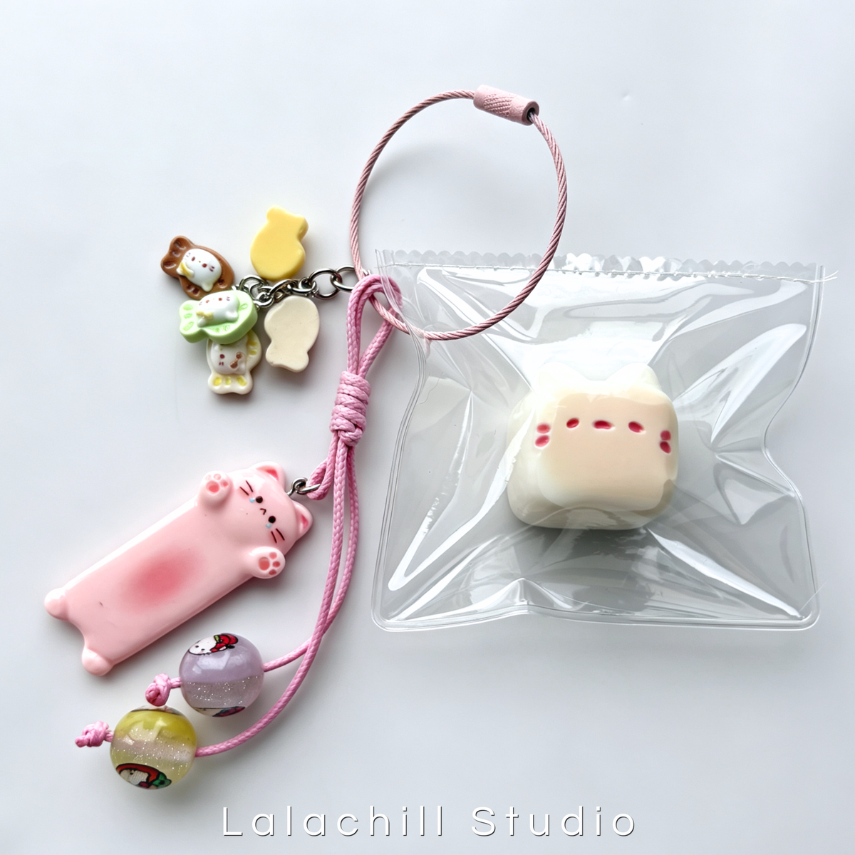 Lalachill Cloud Cat Squishy Bag Charm