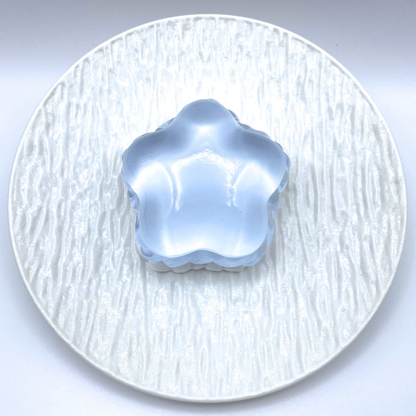 lalachill star cake taba squishy in clear blue color