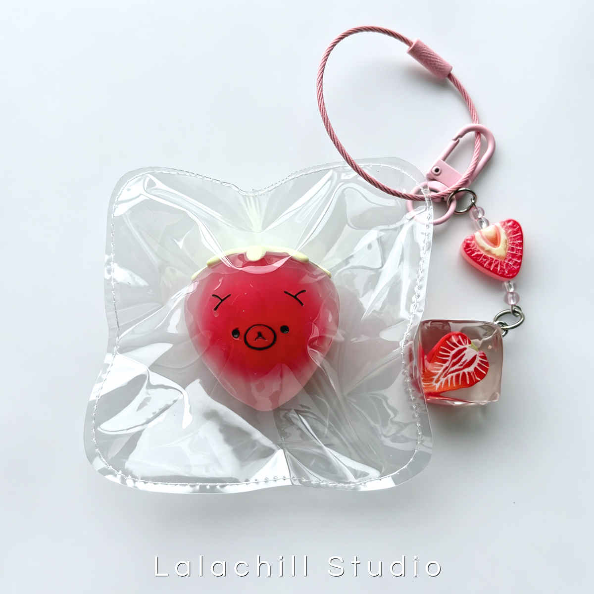 Lalachill Strawberry Bear Squishy Bag Charm