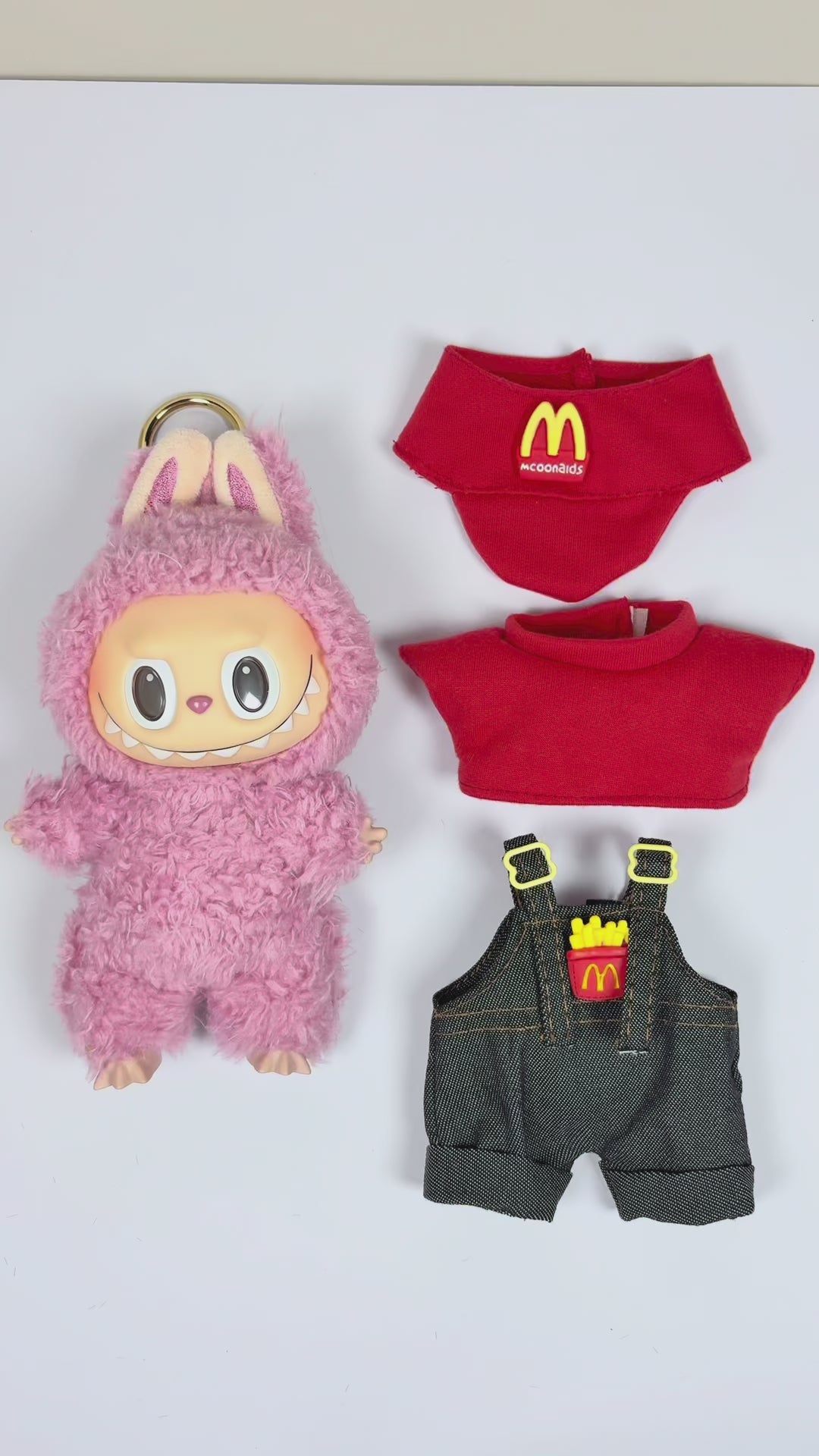 17cm Labubu Clothes –Crispy Crew Basic Set (clothes Only, Doll Not Included)