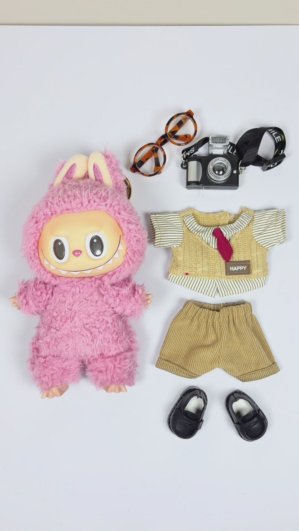 Labubu 17cm Doll Clothes – The Photographer Full Set(Clothes Only, Doll Not Included)
